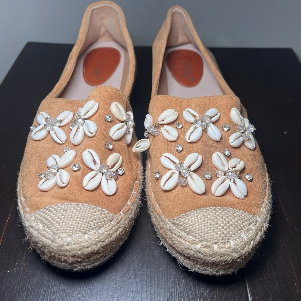 Women's Seastar Espadrills Camel W Seashells Size EU 40 (US 9) Slip On Shoes *se